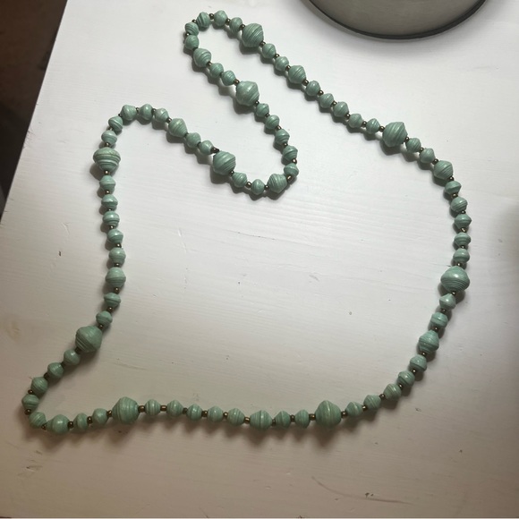 Noonday Collection Mint Paper Bead Necklace - Picture 3 of 3